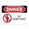 Signmission OSHA Danger Sign, 7" Height, 10" Width, Rigid Plastic, No Admittance, Landscape, L-1460 OS-DS-P-710-L-1460 - alternate 1